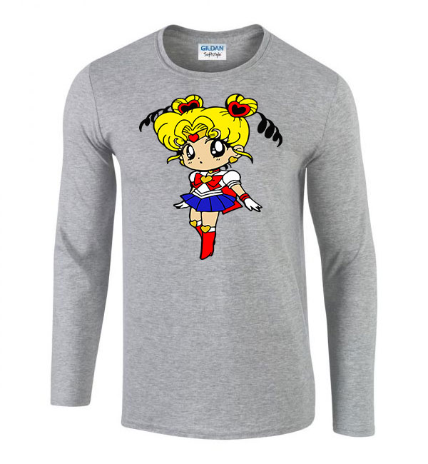 sailor moon Sportszürke Férfi Hosszú Ujjú Póló