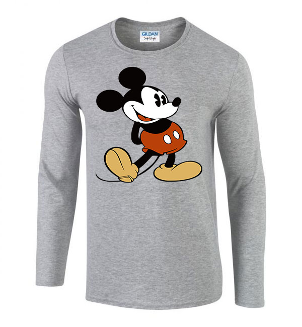 Mickey Egér Sportszürke Férfi Hosszú Ujjú Póló