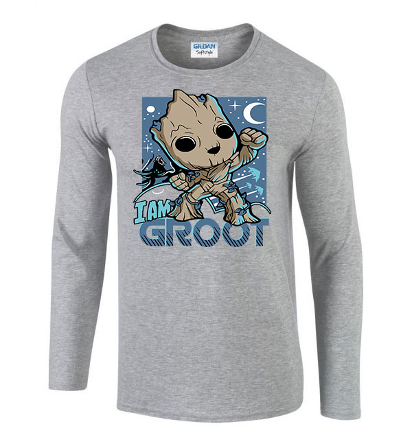 i am groot Sportszürke Férfi Hosszú Ujjú Póló