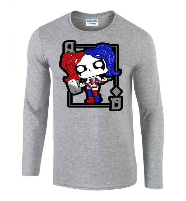 harley quinn Sportszürke Férfi Hosszú Ujjú Póló