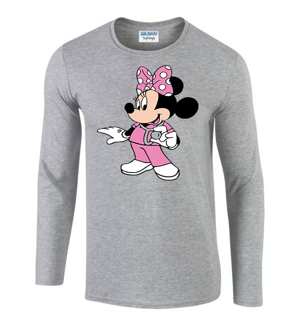 minnie egér ápoló nővér Sportszürke Férfi Hosszú Ujjú Póló