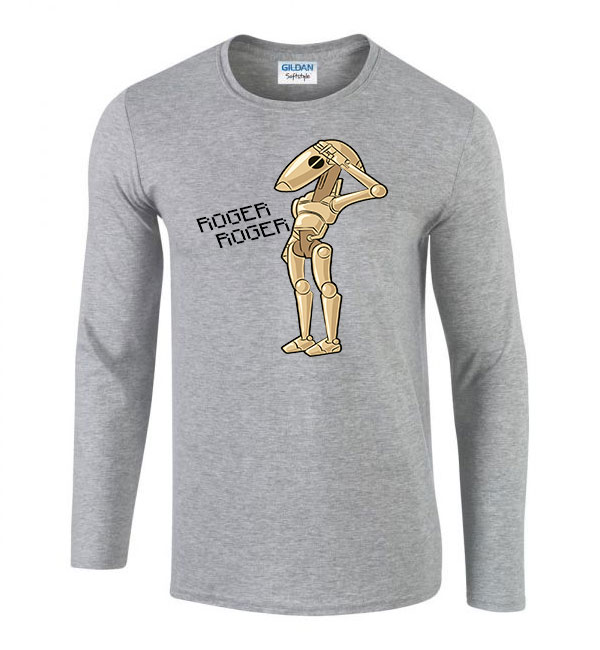 star wars roger droid Sportszürke Férfi Hosszú Ujjú Póló