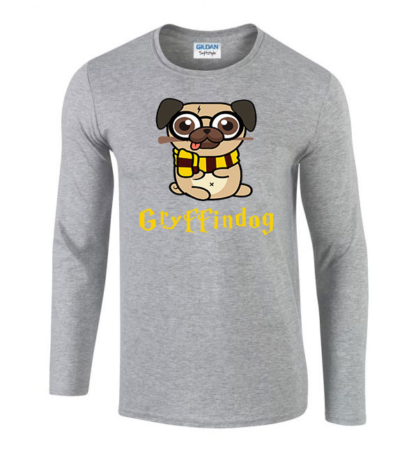 Harry Potter Kutyás Gryffindog Sportszürke Férfi Hosszú Ujjú Póló