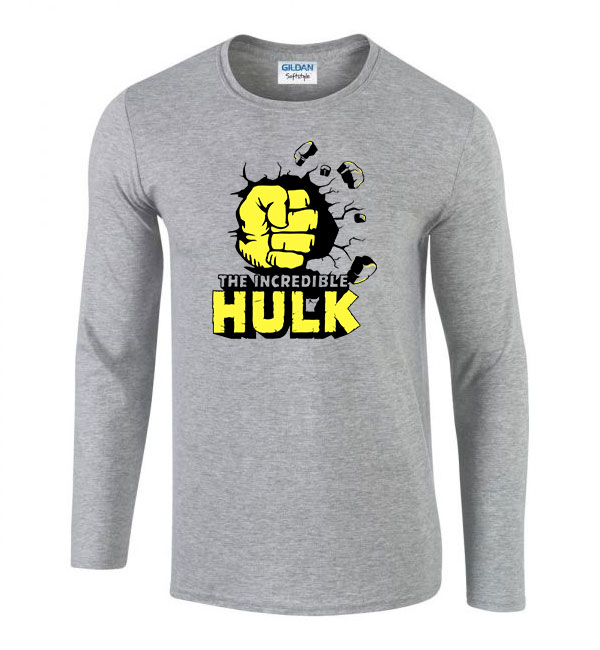 avengers bosszúállók hulk Sportszürke Férfi Hosszú Ujjú Póló