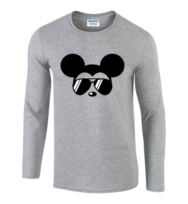 Mickey Egér Sportszürke Férfi Hosszú Ujjú Póló