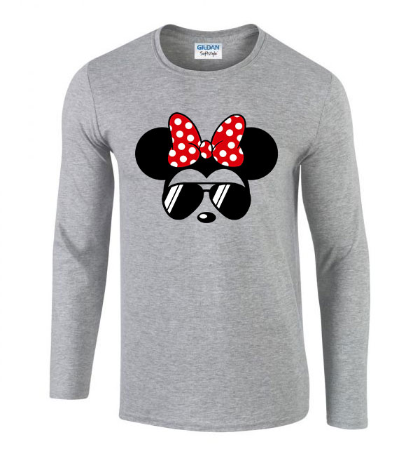 Minnie Egér Sportszürke Férfi Hosszú Ujjú Póló