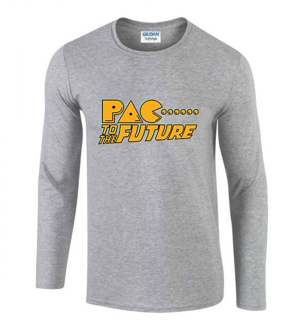 Pac Man Future Sportszürke Férfi Hosszú Ujjú Póló