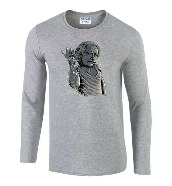 albert einstein Sportszürke Férfi Hosszú Ujjú Póló