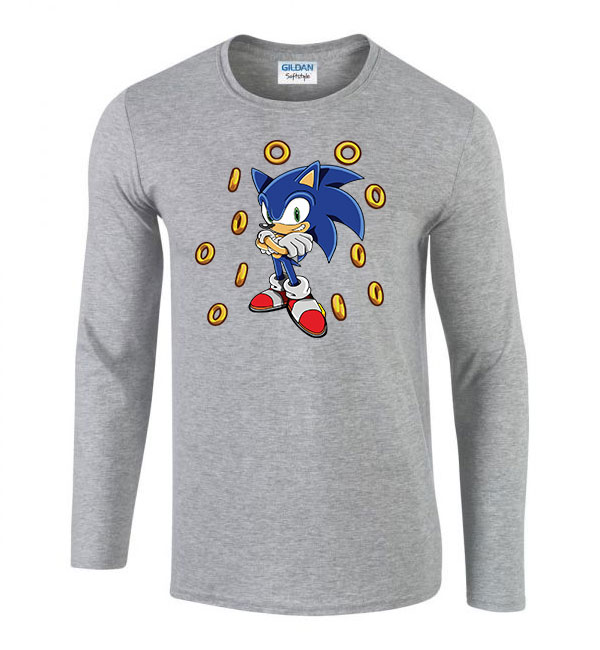 sonic a sündisznó Sportszürke Férfi Hosszú Ujjú Póló