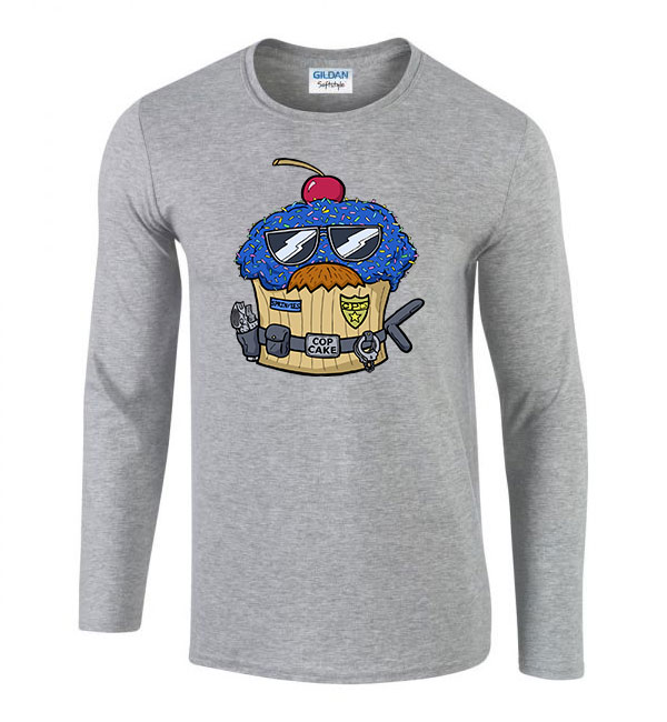 cop cake rendőr süti Sportszürke Férfi Hosszú Ujjú Póló