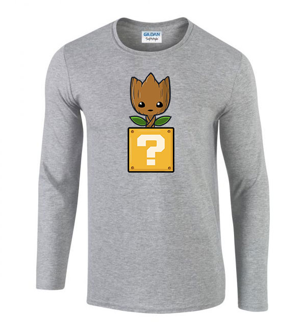 groot super mario Sportszürke Férfi Hosszú Ujjú Póló