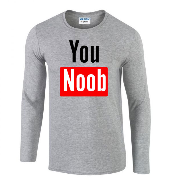 youtube you noob Sportszürke Férfi Hosszú Ujjú Póló