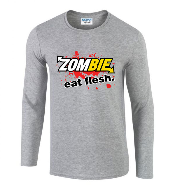 zombi zombis subway humor Sportszürke Férfi Hosszú Ujjú Póló