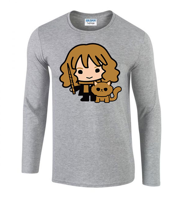 Harry Potter hermione granger csámpás Sportszürke Férfi Hosszú Ujjú Póló