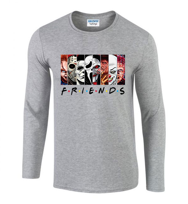 horror friends stephen king chuky freddy jason saw Sportszürke Férfi Hosszú Ujjú Póló