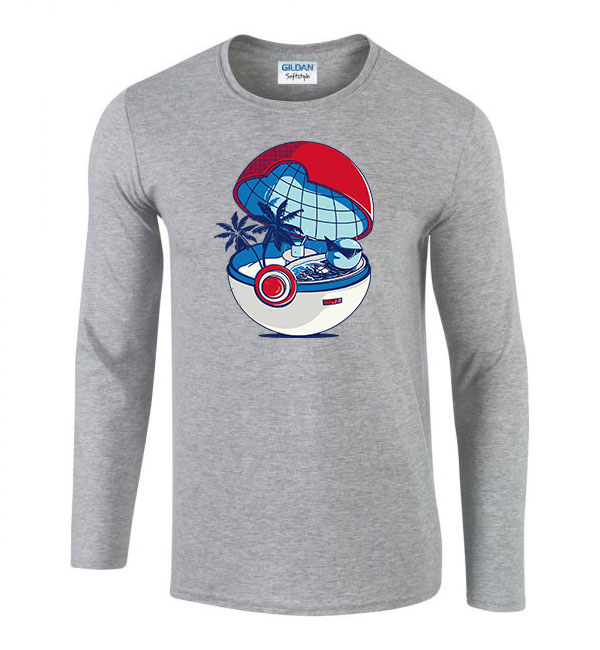 pokemon squirtle Sportszürke Férfi Hosszú Ujjú Póló