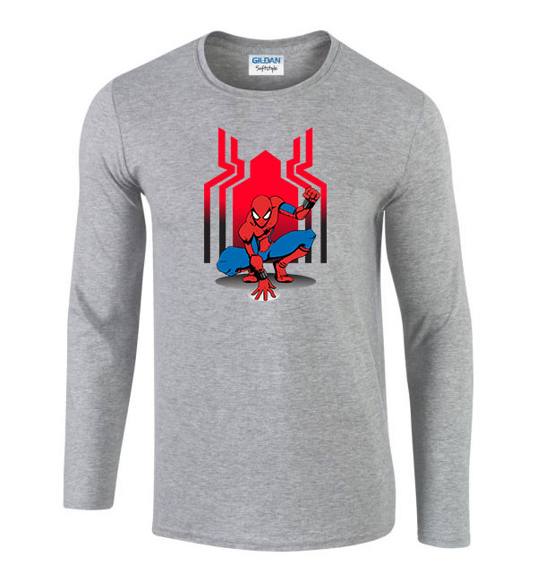 spider man pókember avengers Sportszürke Férfi Hosszú Ujjú Póló