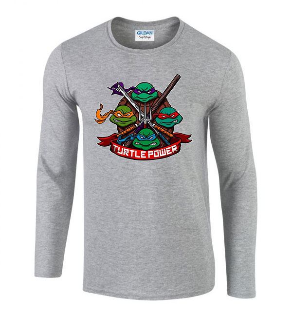 tmnt tini ninja teknőcök Sportszürke Férfi Hosszú Ujjú Póló