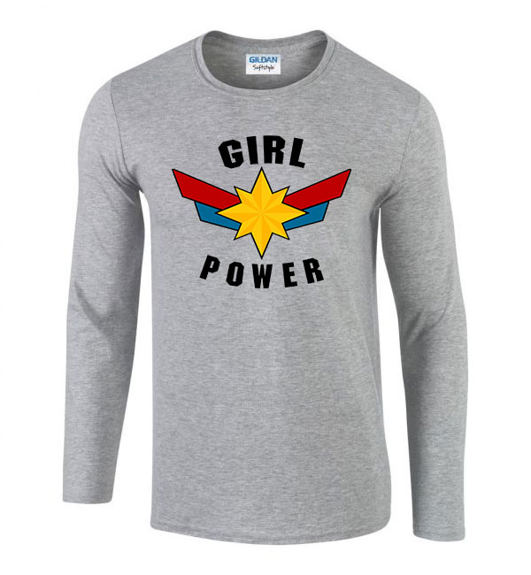 girl power Sportszürke Férfi Hosszú Ujjú Póló