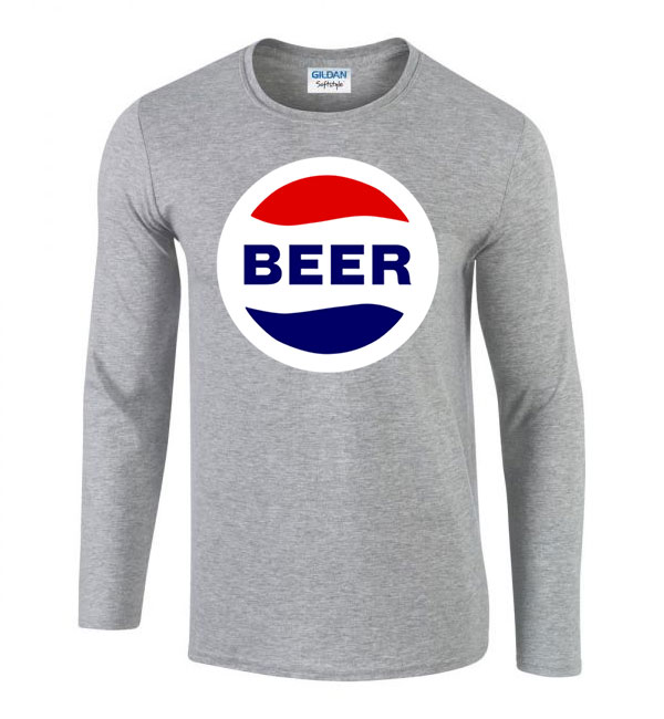 beer sör alkohol Sportszürke Férfi Hosszú Ujjú Póló