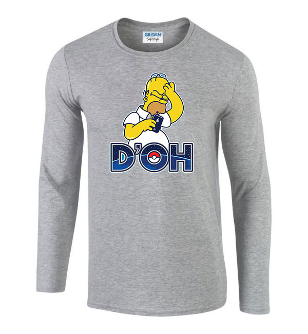 pokemon go homer simpson Sportszürke Férfi Hosszú Ujjú Póló
