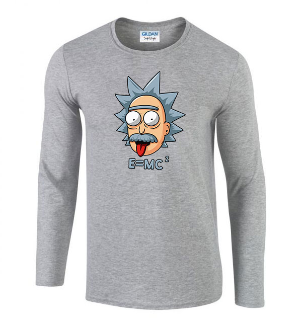 rick és morty Sportszürke Férfi Hosszú Ujjú Póló