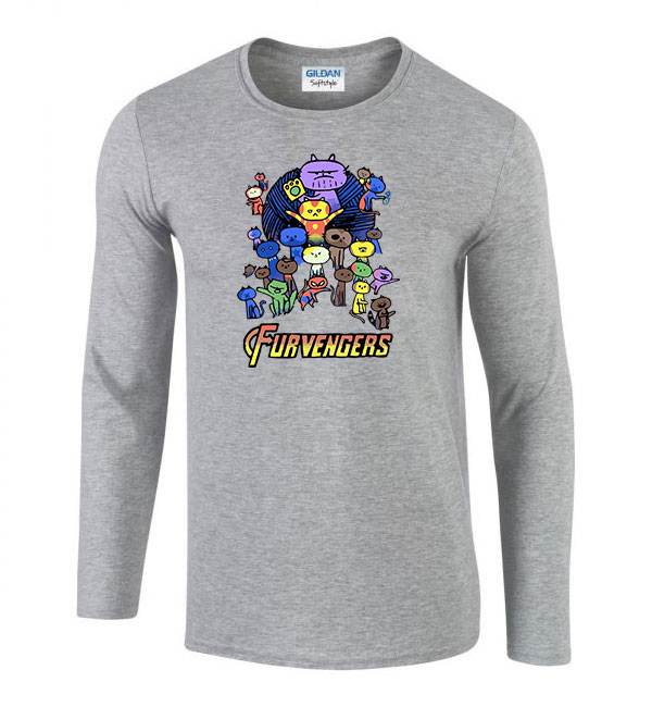 furvengers macska macskás cica cicás Sportszürke Férfi Hosszú Ujjú Póló