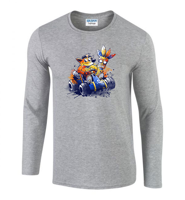 crash bandicoot Sportszürke Férfi Hosszú Ujjú Póló