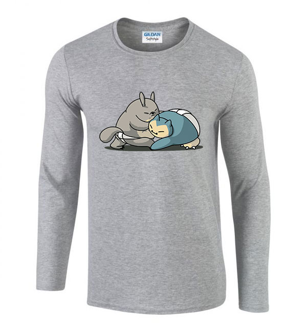 snorlax totoro Sportszürke Férfi Hosszú Ujjú Póló