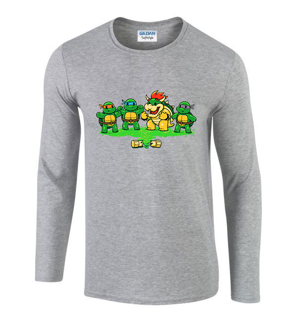 tini ninja teknőcök bowser Sportszürke Férfi Hosszú Ujjú Póló