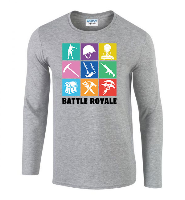 fortnite emot Sportszürke Férfi Hosszú Ujjú Póló