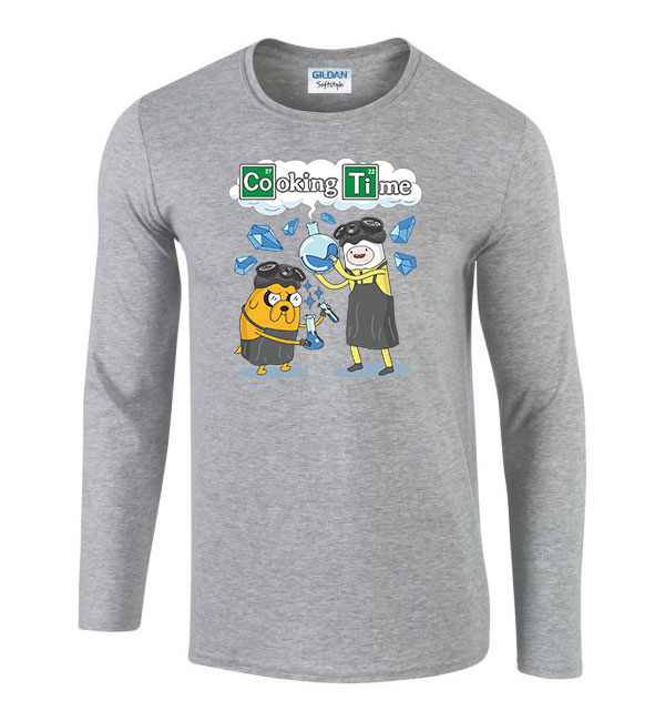 cooking time adventure time Sportszürke Férfi Hosszú Ujjú Póló