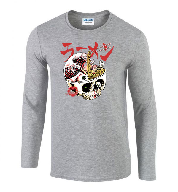 koponya ramen Sportszürke Férfi Hosszú Ujjú Póló