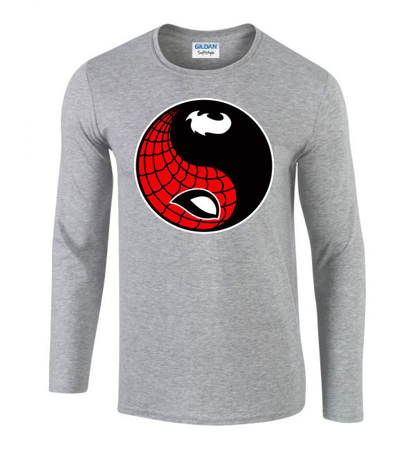 spider man yin yang venom Sportszürke Férfi Hosszú Ujjú Póló