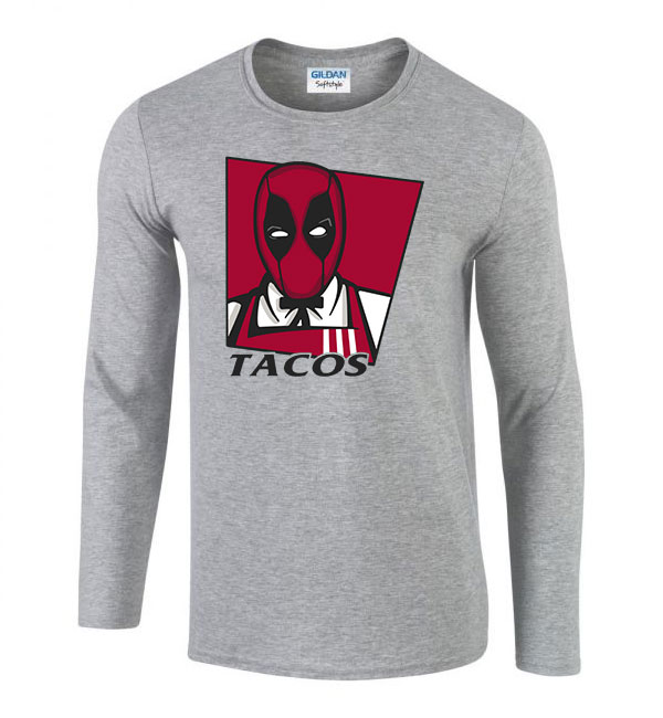 deadpool taco Sportszürke Férfi Hosszú Ujjú Póló