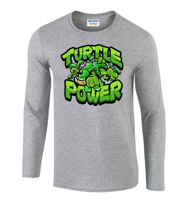 tini ninja teknőcök tmnt turtle power Sportszürke Férfi Hosszú Ujjú Póló