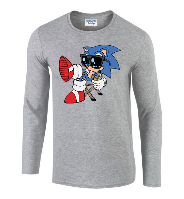 sonic Sportszürke Férfi Hosszú Ujjú Póló