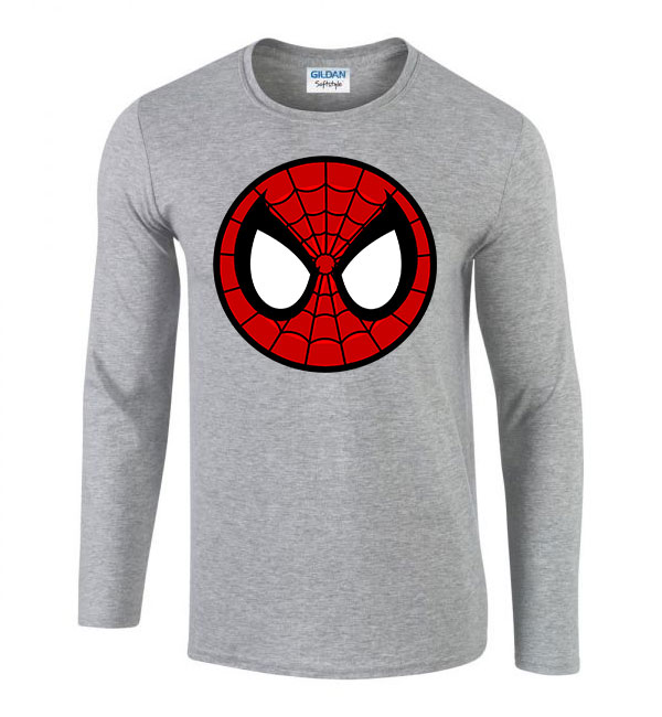 spider face spider man pókember Sportszürke Férfi Hosszú Ujjú Póló