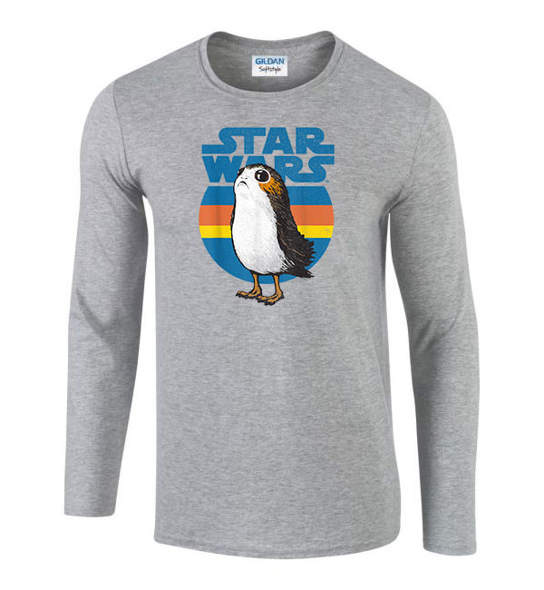 star wars porg Sportszürke Férfi Hosszú Ujjú Póló