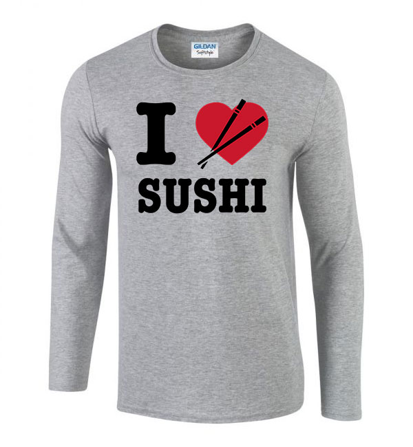 szusi sushi Sportszürke Férfi Hosszú Ujjú Póló