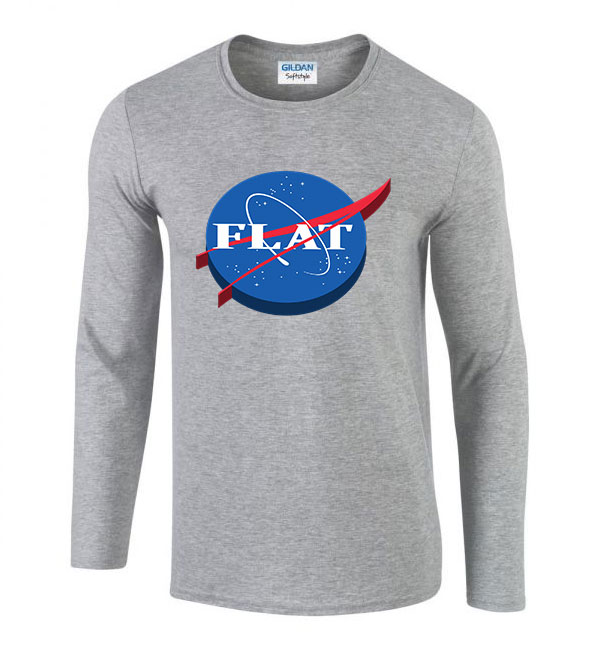 nasa logo flat humor Sportszürke Férfi Hosszú Ujjú Póló