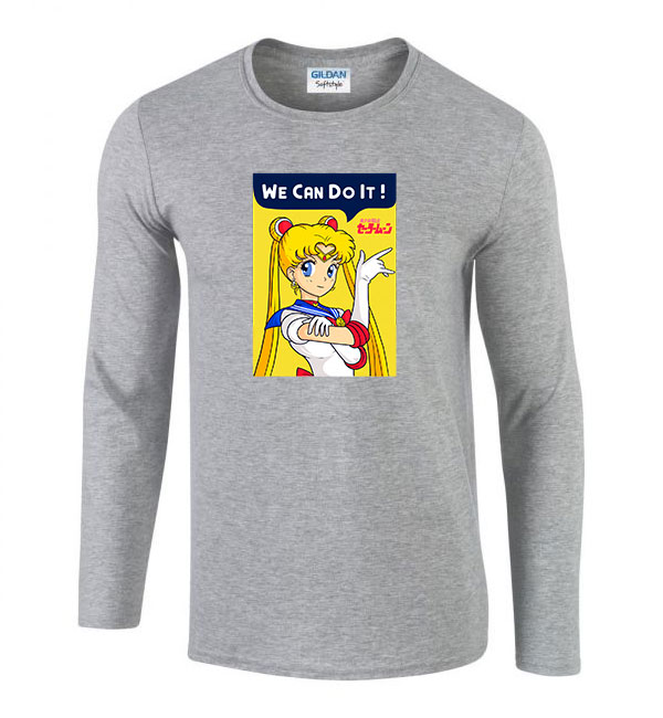 sailor moon Sportszürke Férfi Hosszú Ujjú Póló