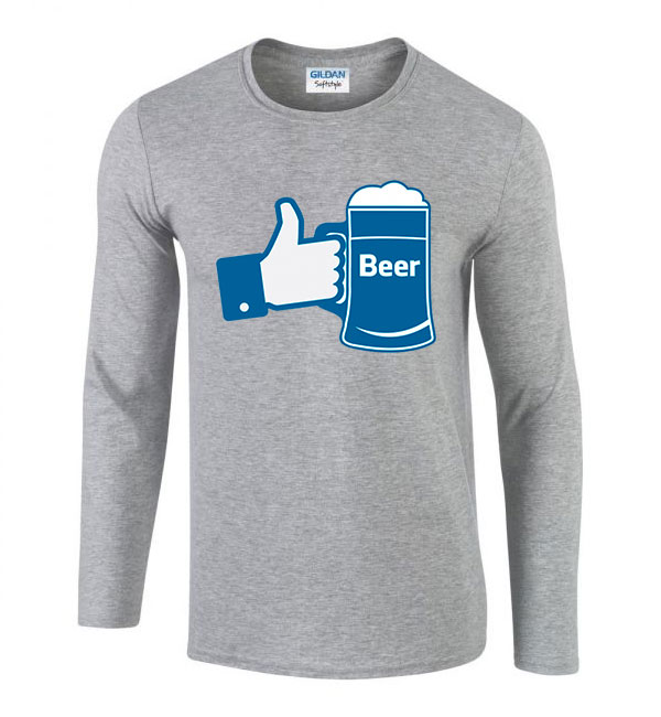 sör beer facebook Sportszürke Férfi Hosszú Ujjú Póló
