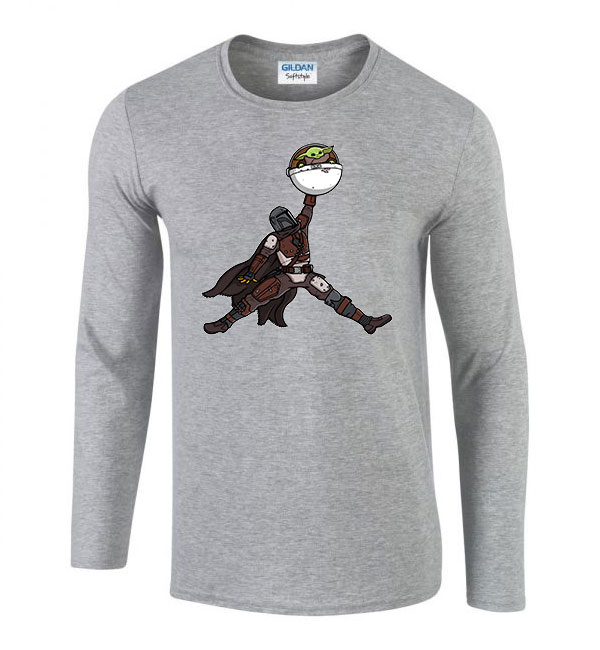 baba yoda a mandalorian the child Sportszürke Férfi Hosszú Ujjú Póló