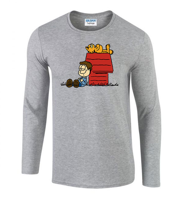 garfield Sportszürke Férfi Hosszú Ujjú Póló