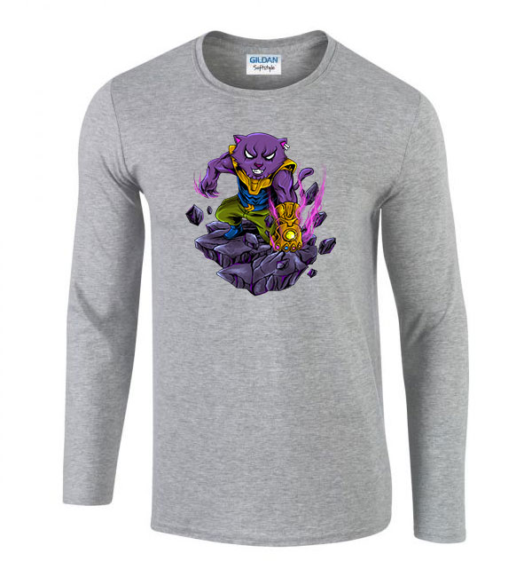 thanos macska Sportszürke Férfi Hosszú Ujjú Póló