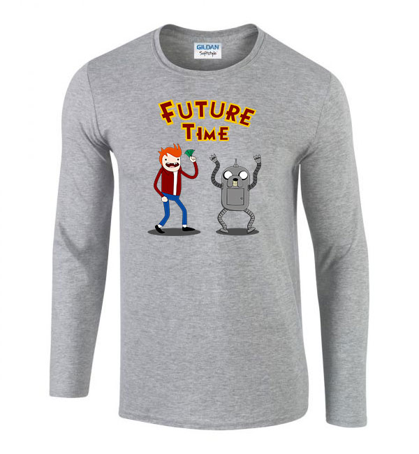 futurama adventure time Sportszürke Férfi Hosszú Ujjú Póló