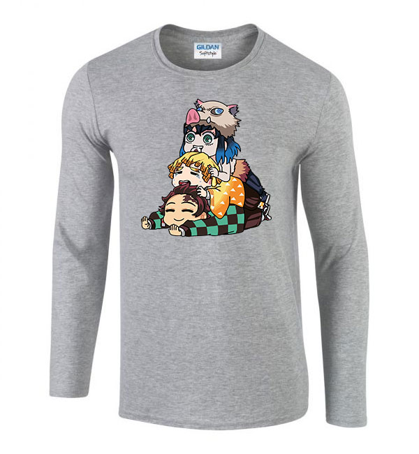 demon slayer Sportszürke Férfi Hosszú Ujjú Póló