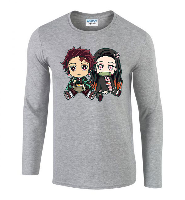 nezuko tanjiro demon slayer Sportszürke Férfi Hosszú Ujjú Póló