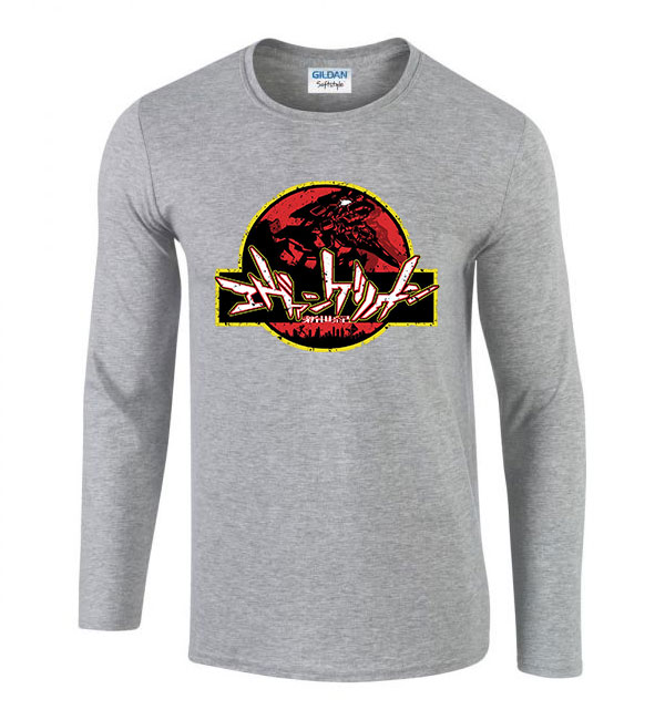 evangelion Sportszürke Férfi Hosszú Ujjú Póló